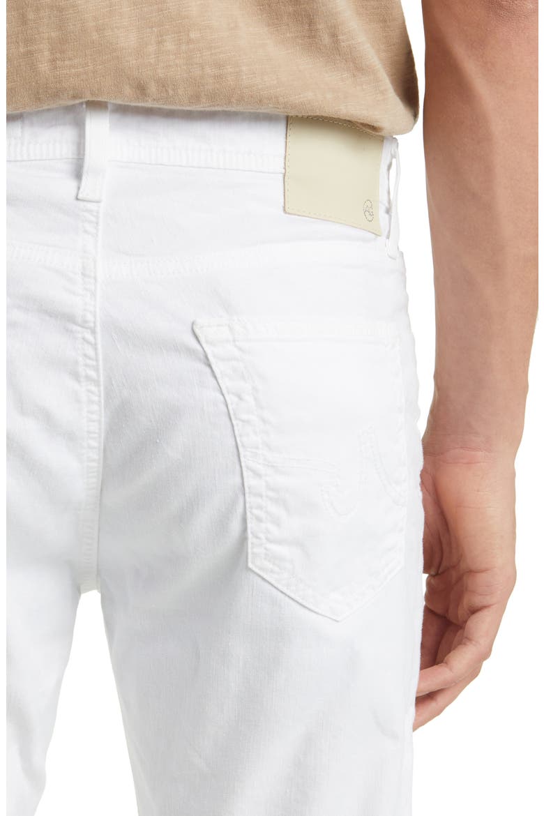Everett Slim Straight Leg Stretch Cotton & Linen Pants, Alternate, color, WHITE