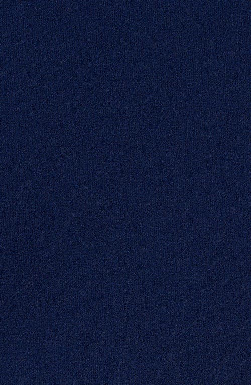 Adrianna Papell Tie Waist Knit Crepe Jumpsuit In Navy Sateen/ivory
