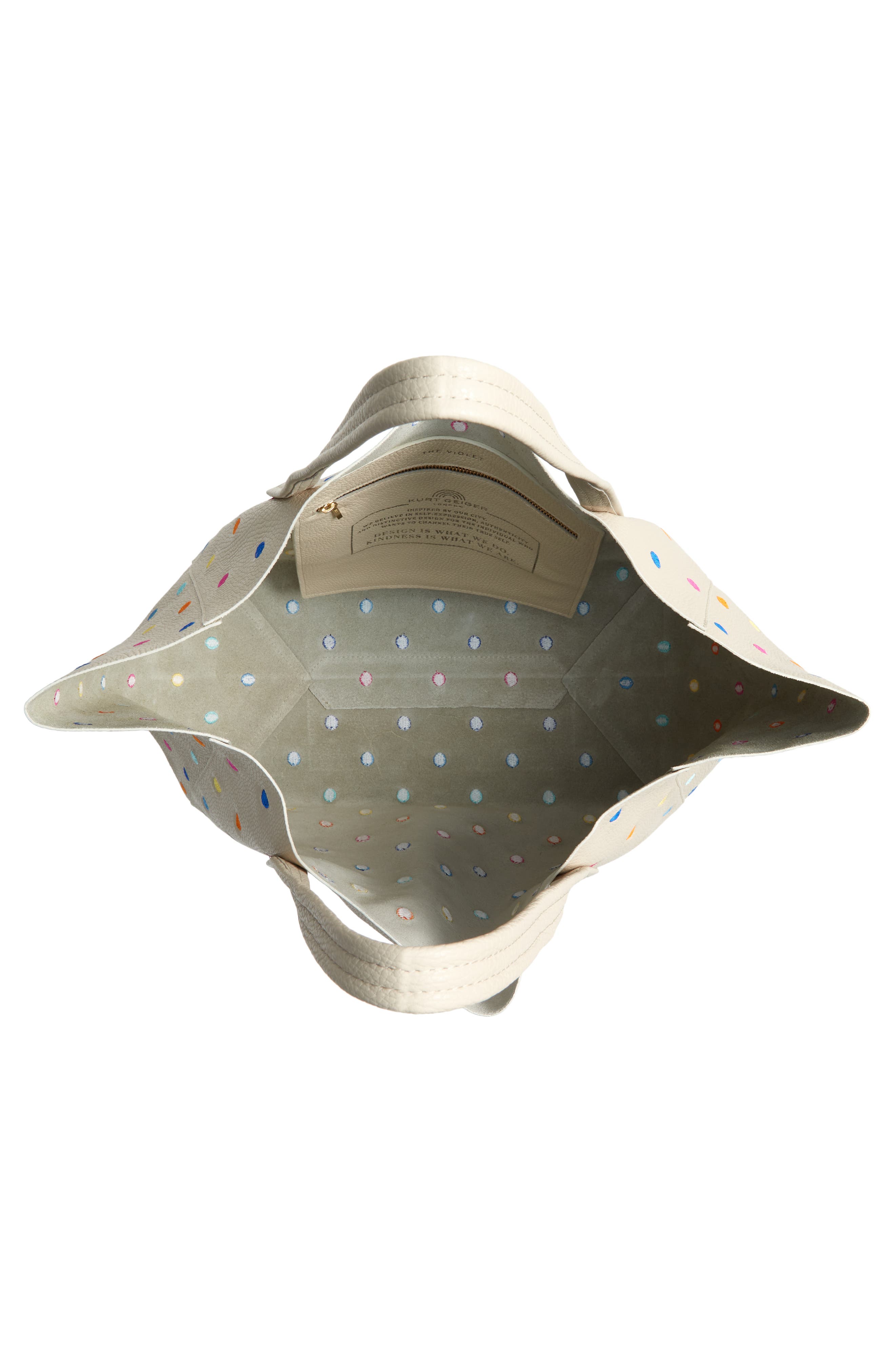 Kurt Geiger London Violet Polka Dot Leather Tote, Alternate, color, 