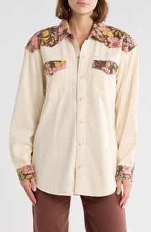 MOTHER The Tycoon Cotton Denim Western Shirt