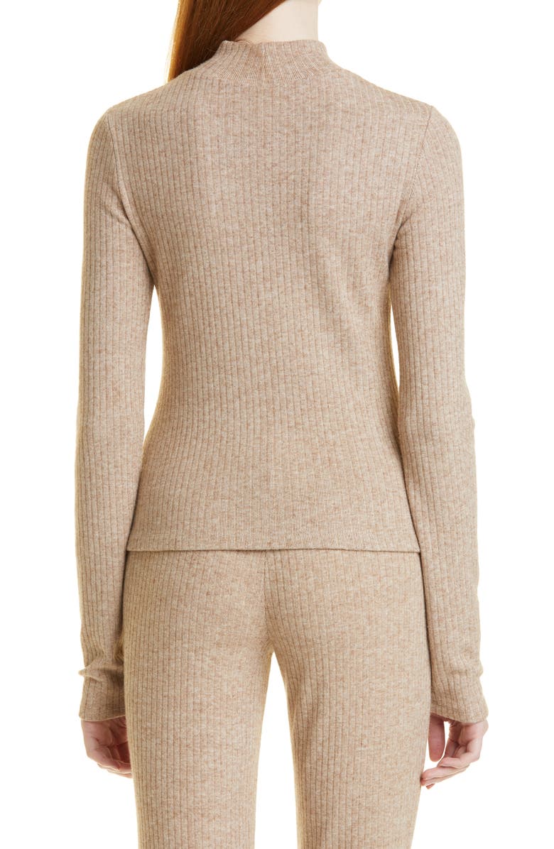 Vince Rib Long Sleeve Mock Neck Sweater, Alternate, color, Wheat