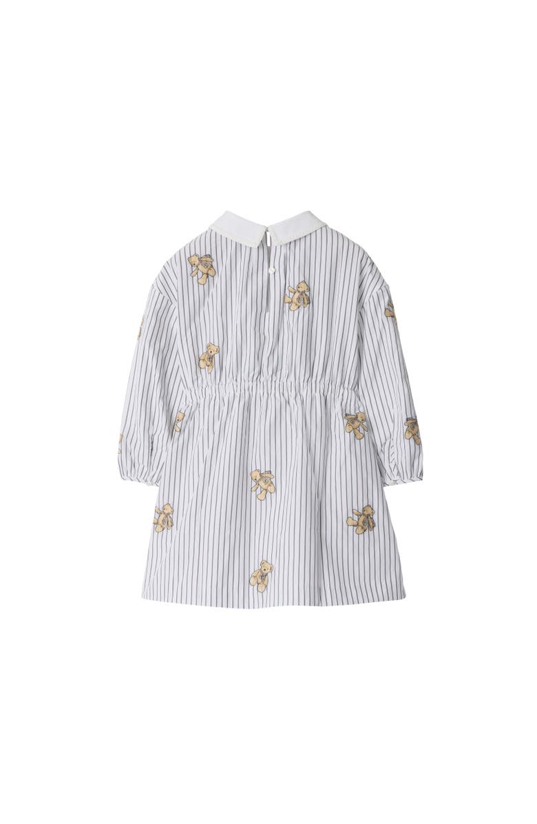 Burberry Thomas Bear Striped Cotton Dress, Alternate, color, Black/White