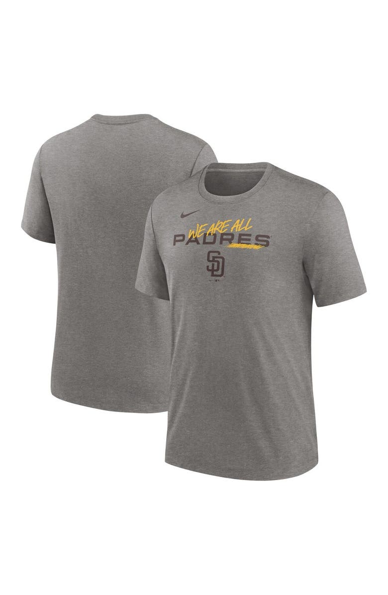 Nike Men's Nike Heather Charcoal San Diego Padres We Are All Tri-Blend T-Shirt, Main, color, Heather Charcoal
