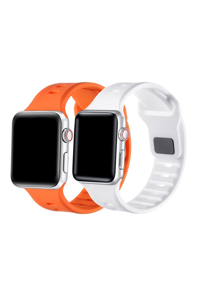 2-Pack Assorted Premium Silicone Apple Watch® Watchbands, Alternate, color, ORANGE MULTI