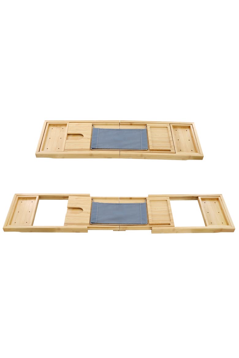 Expandable Wood Bath Tray, Alternate, color, Bamboo