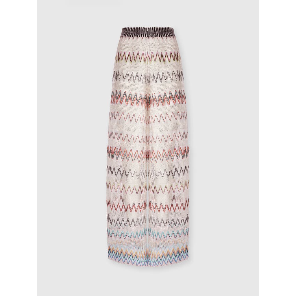 Missoni Zig Zag Mesh Cover-up Trousers With Sequins In Multicoloured