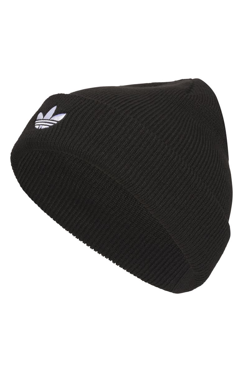 adidas Trefoil Beanie, Main, color, Black/ White