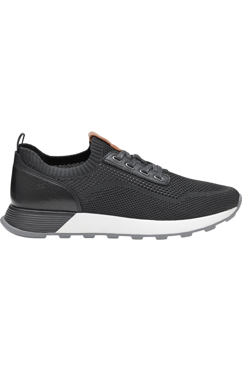 Johnston & Murphy Kinnon Knit Jogger Sneaker, Alternate, color, Black Knit