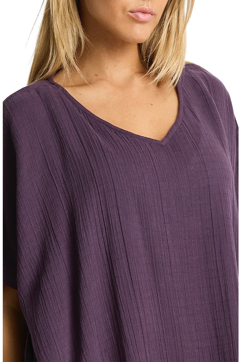 Salt Kaftan Cover-Up, Alternate, color, BLACKBERRY