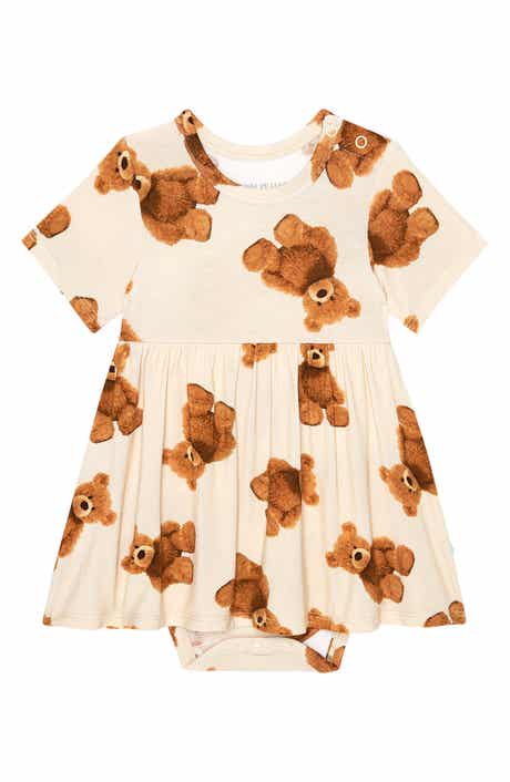 Bear Print Twirl Skirted Bodysuit