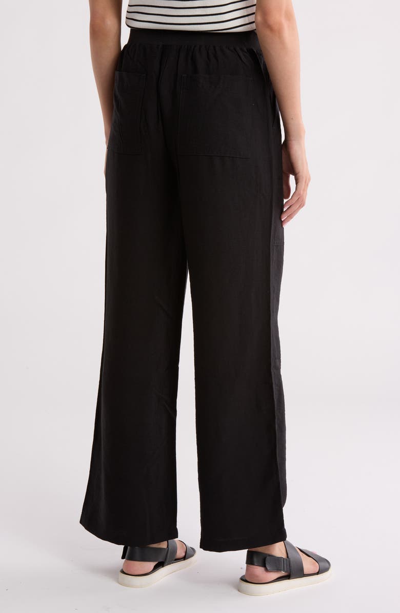 Sanctuary Twill Wide Leg Pants, Alternate, color, Black
