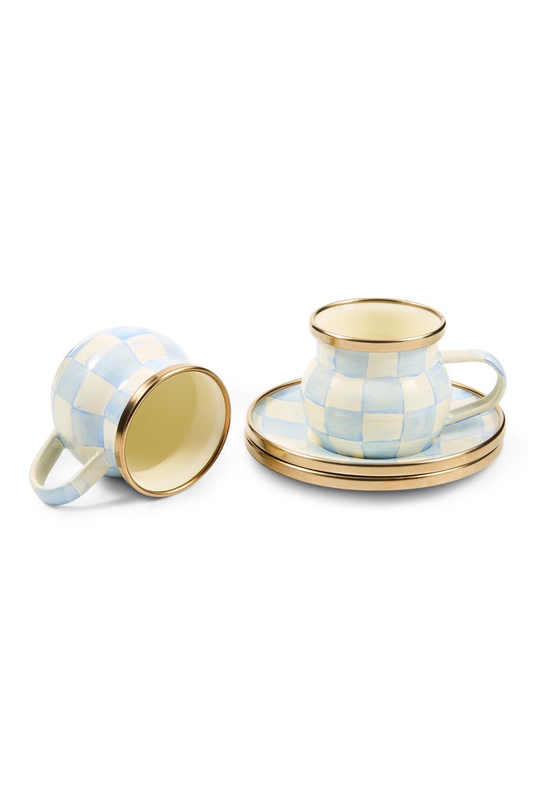 Sky Check Espresso Cup & Saucer Set, Alternate, color, BLUE
