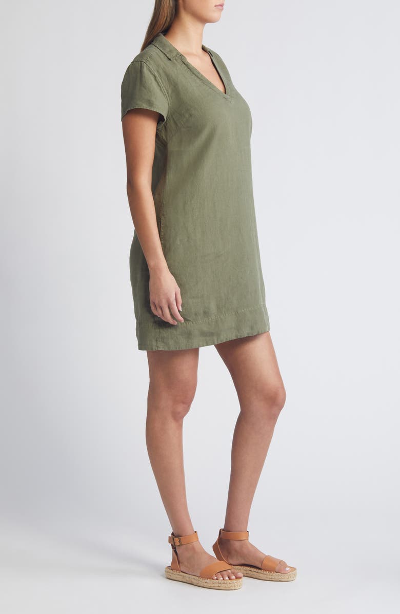 Tommy Bahama Two Palms Short Sleeve Linen Dress, Alternate, color, Tea Leaf