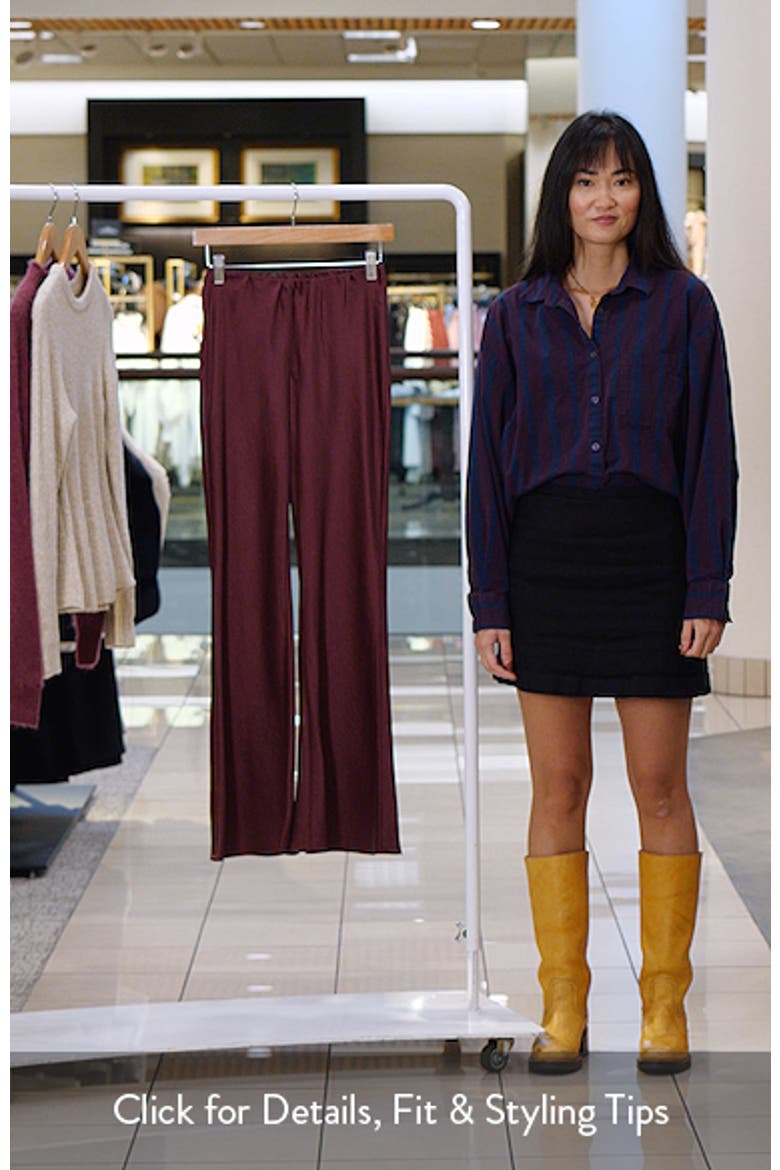 Bias Satin Low Rise Flare Pants video