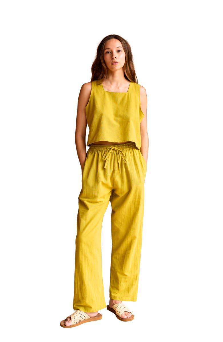 PINK HALEY Becca Linen Pants, Main, color, Lemongrass