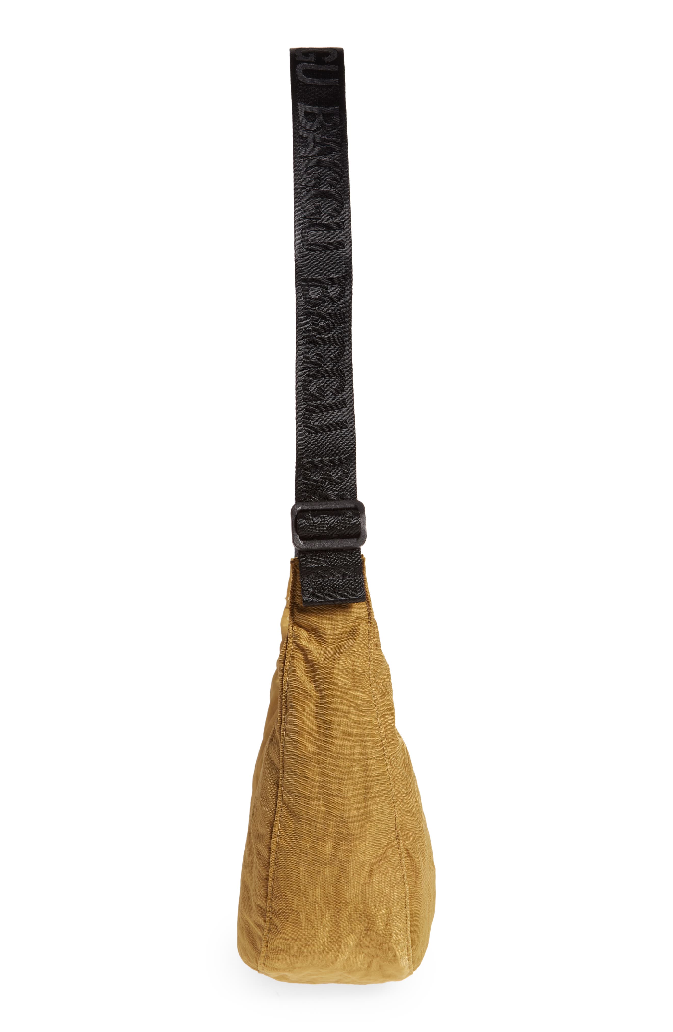 Medium Crescent Nylon Canvas Shoulder Bag, Alternate, color, MOSS
