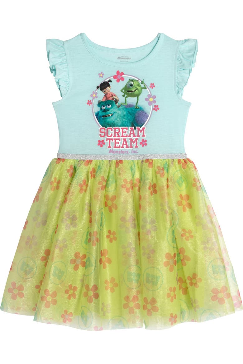 Monsters Inc. Tulle Tutu Dress, Main, color, Aqua Green Sulley Boo