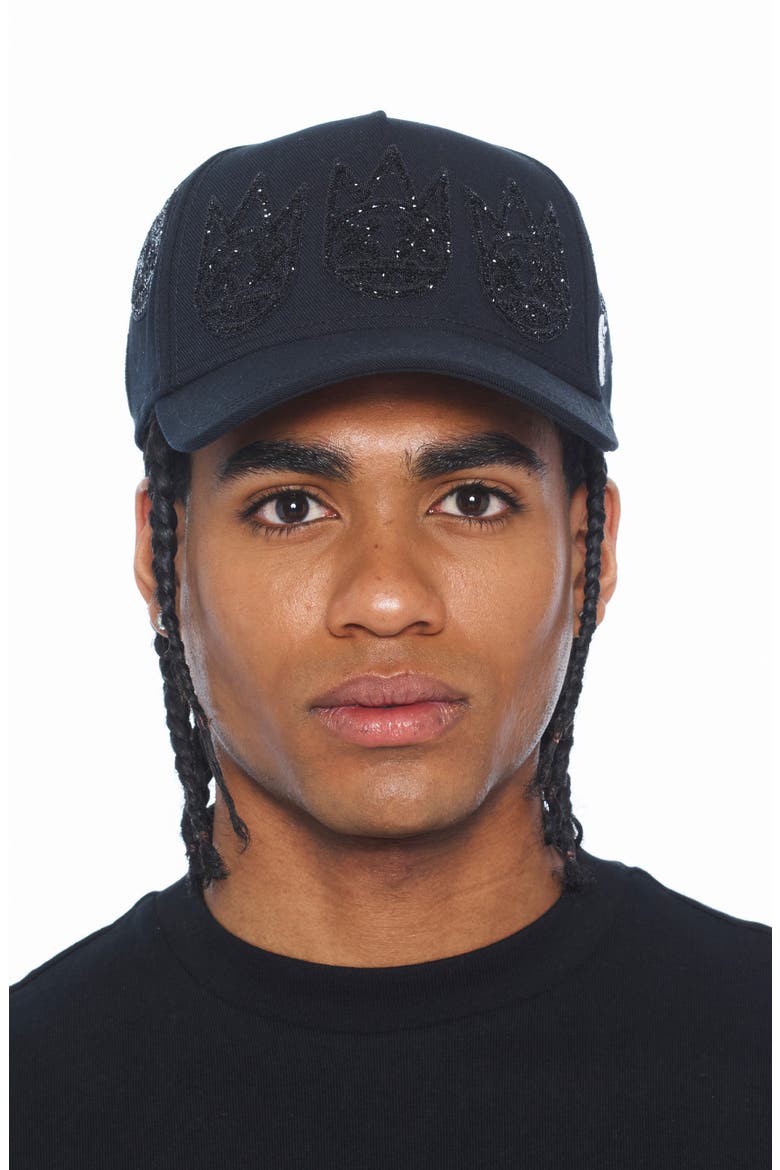 Crystal Crown Baseball Cap, Alternate, color, BLACK