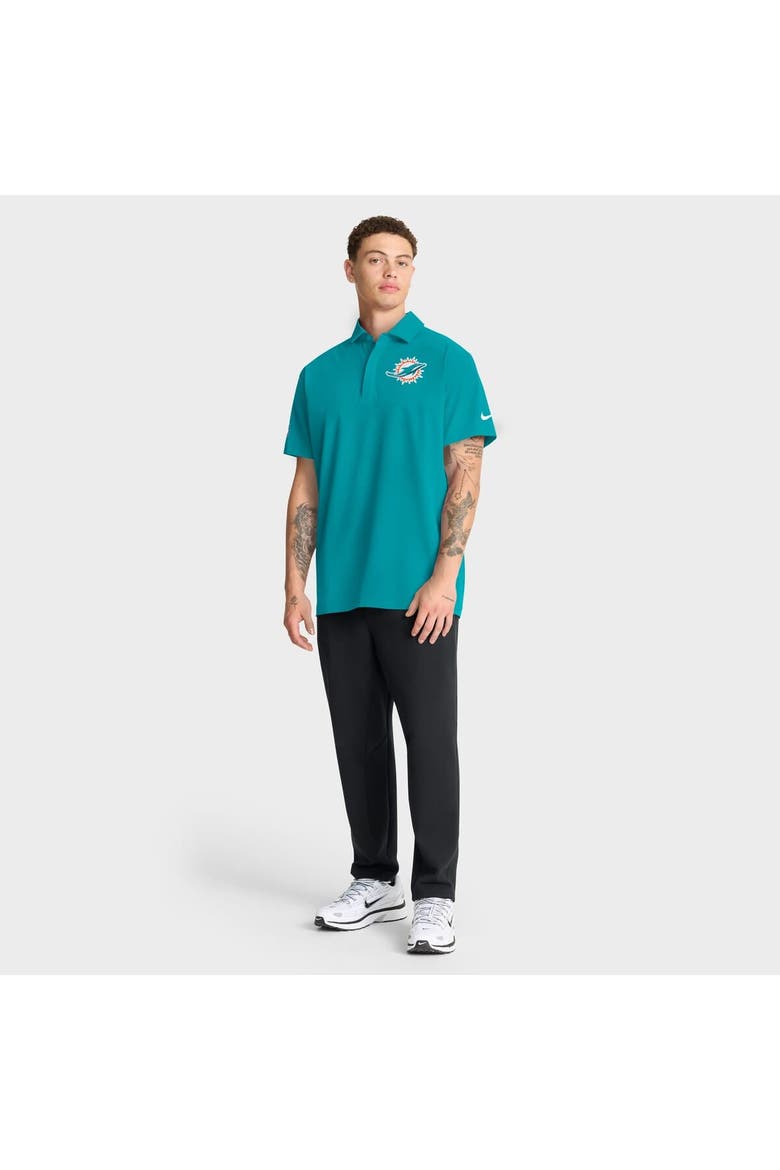 Men's Nike Aqua Miami Dolphins Sideline City Pride Woven Performance Polo, Alternate, color, Aqua