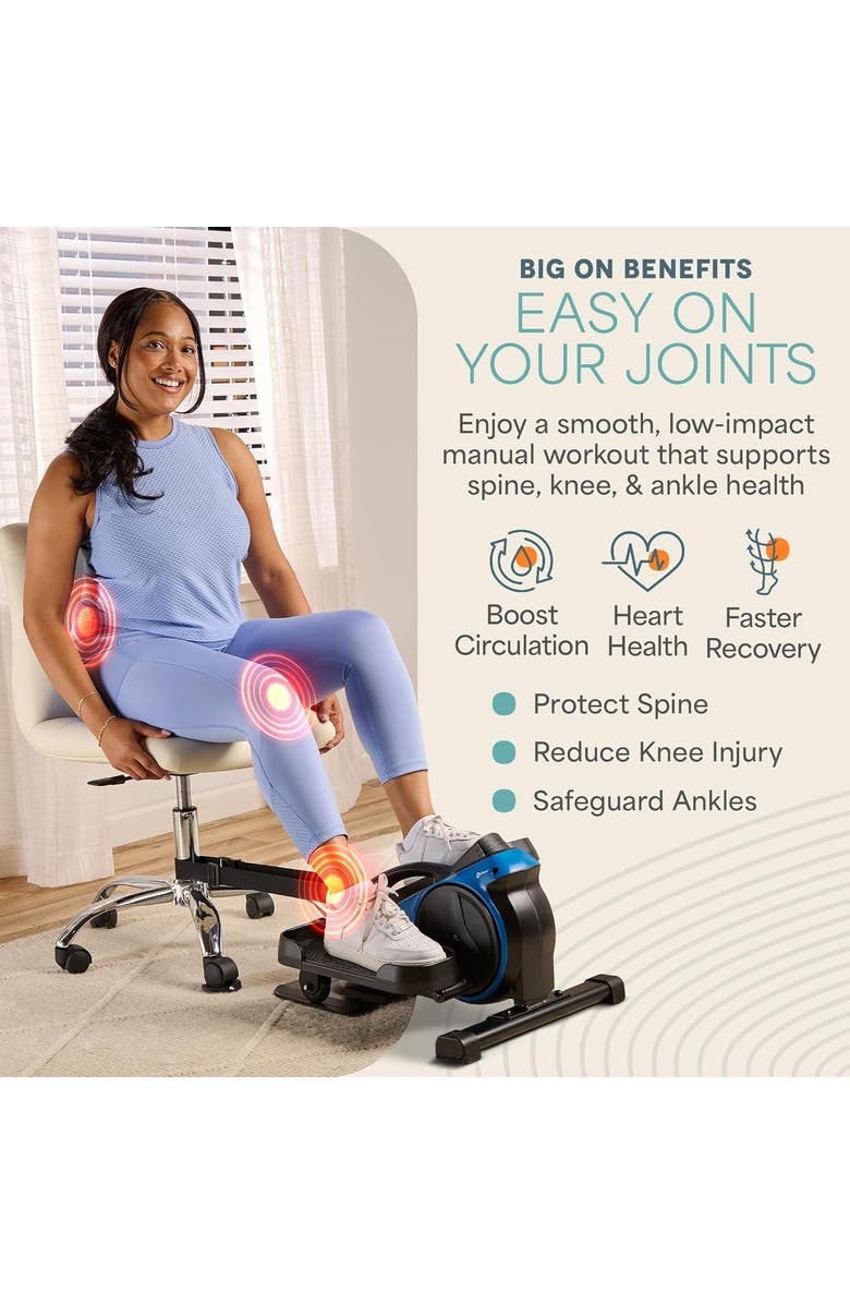 Lifepro Flex Stride Plus Under Desk Bike Pedal Elliptical Exerciser, Alternate, color, Blue