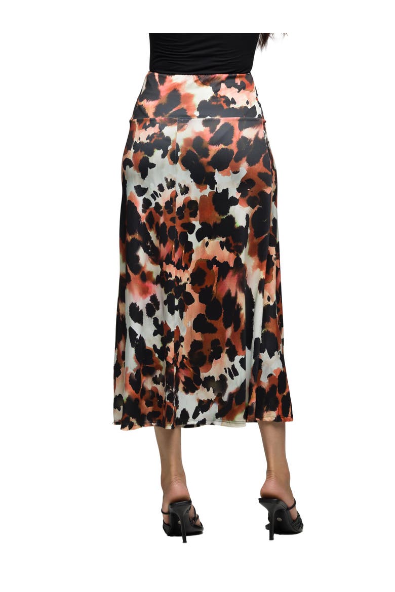 Animal Print Elastic Waist Maxi Skirt, Alternate, color, Brown Multi