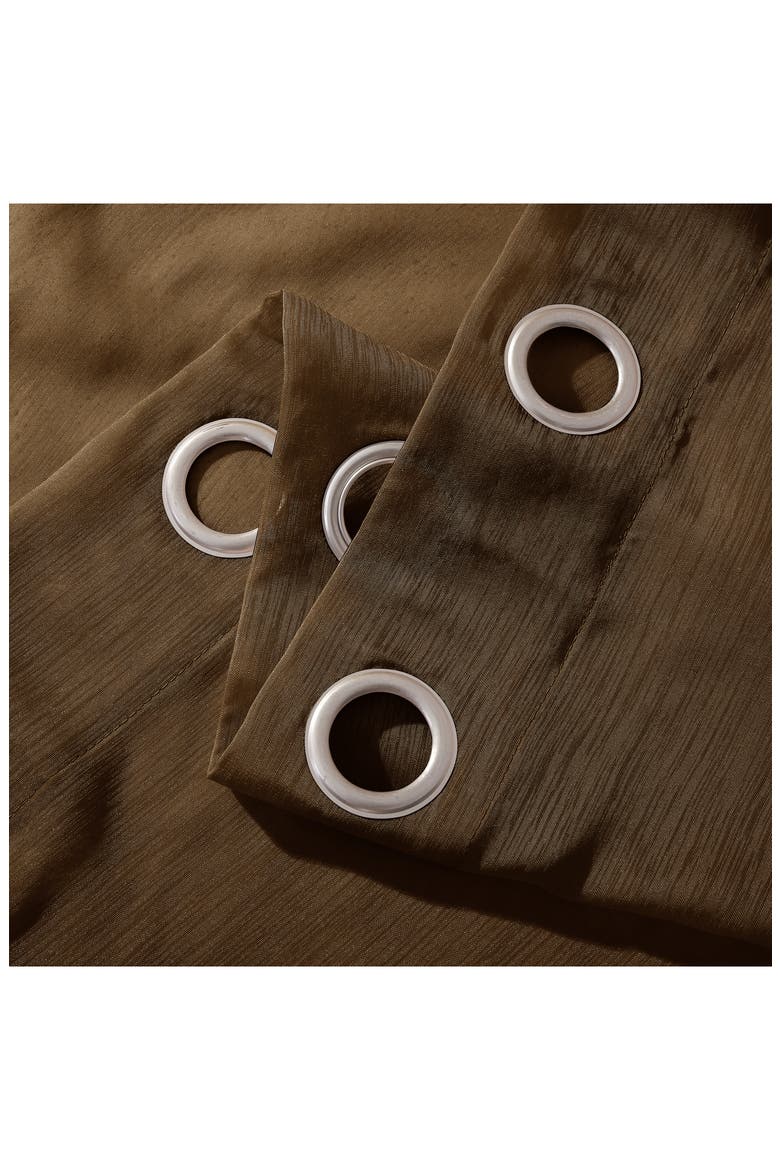 Set of 2 Sheer Curtain Panels, Alternate, color, CHOCOLATE