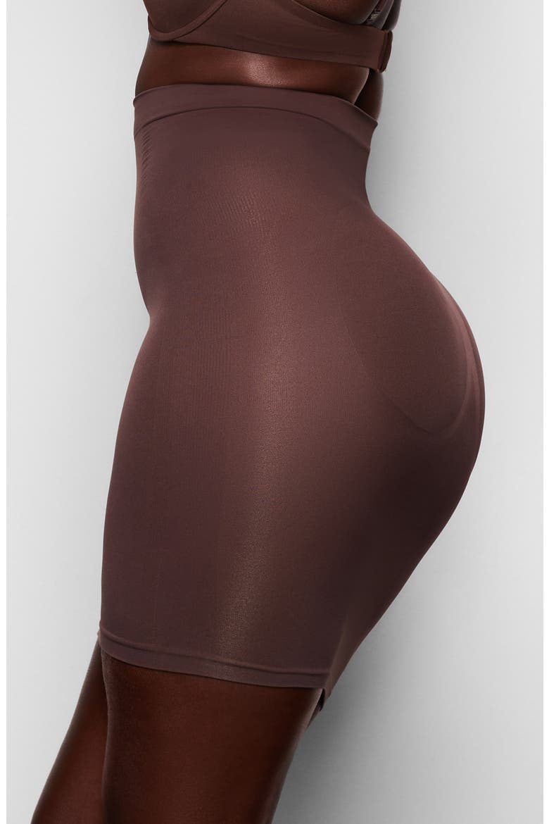 Sculpting Long Skirt Slip, Alternate, color, COCOA