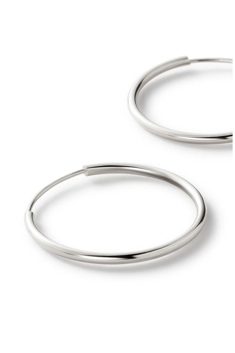 Gold Slim Hoop Earrings - Medium, Alternate, color, White Gold