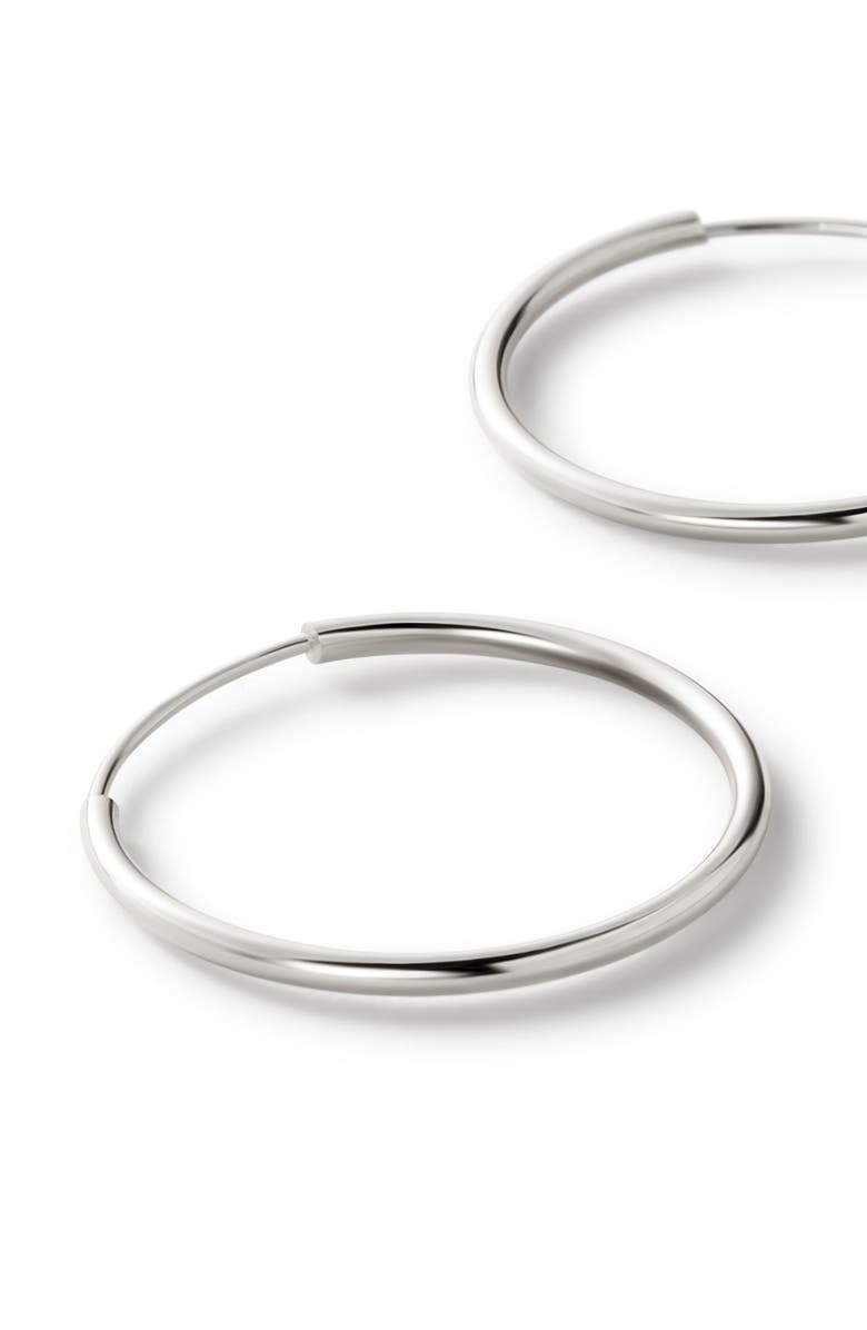 Ana Luisa Gold Slim Hoop Earrings - Medium, Alternate, color, White Gold