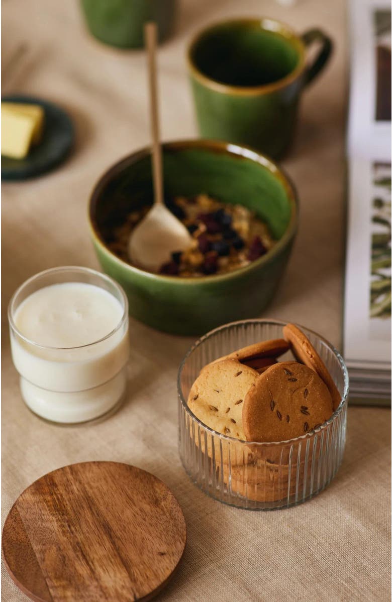 Fleck Fluted Glass Storage Jars Set of 3, Alternate, color, Clear