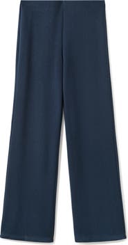 MANGO Elastic Waist Straight Leg Knit Pants