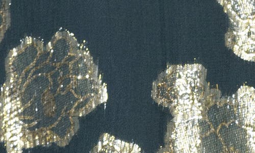 Matty M . Alexandria Metallic Floral Top In Blue