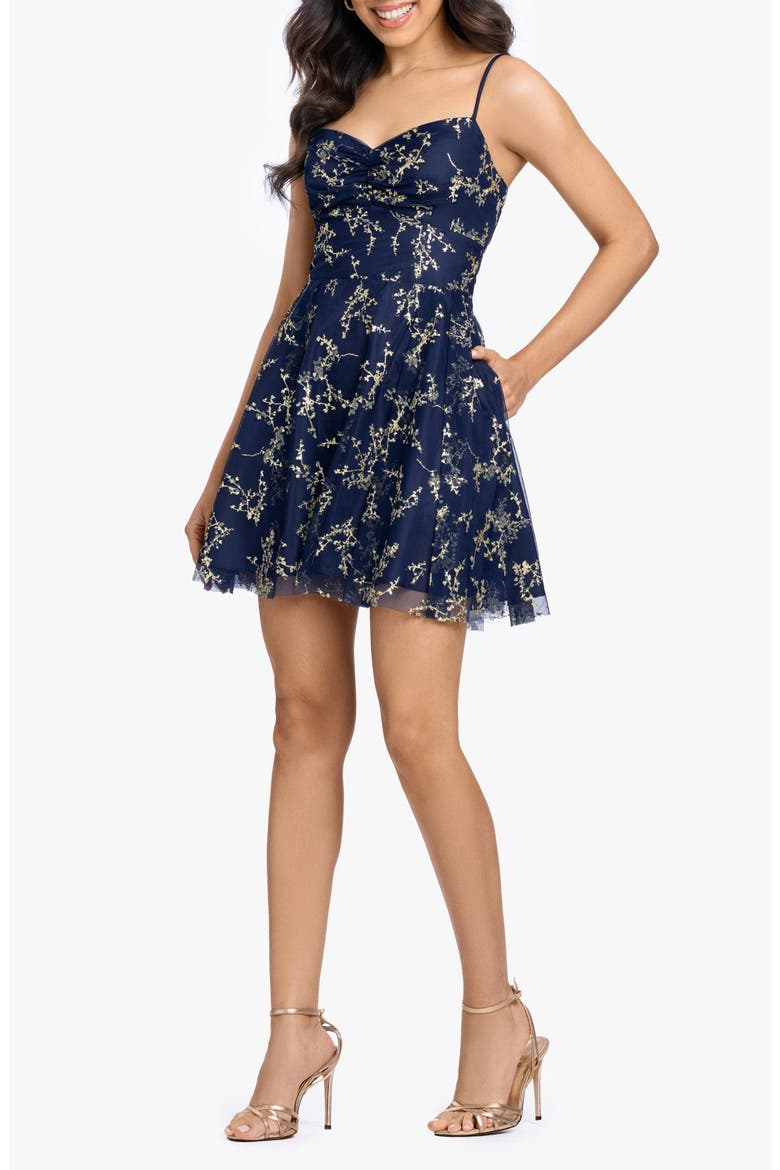 Glitter Lace Back Minidress, Alternate, color, NAVY/ GOLD