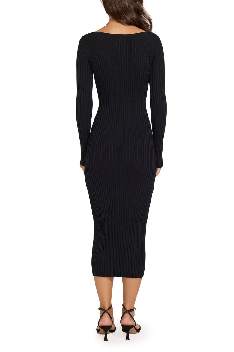 The Lisa Long Sleeve Cutout Dress, Alternate, color, BLACKOUT