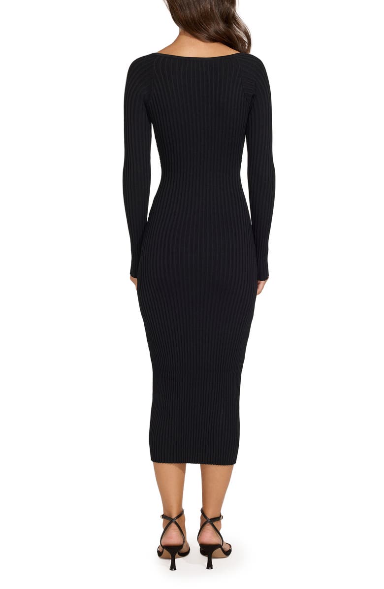 Solid & Striped The Lisa Long Sleeve Cutout Dress, Alternate, color, Blackout