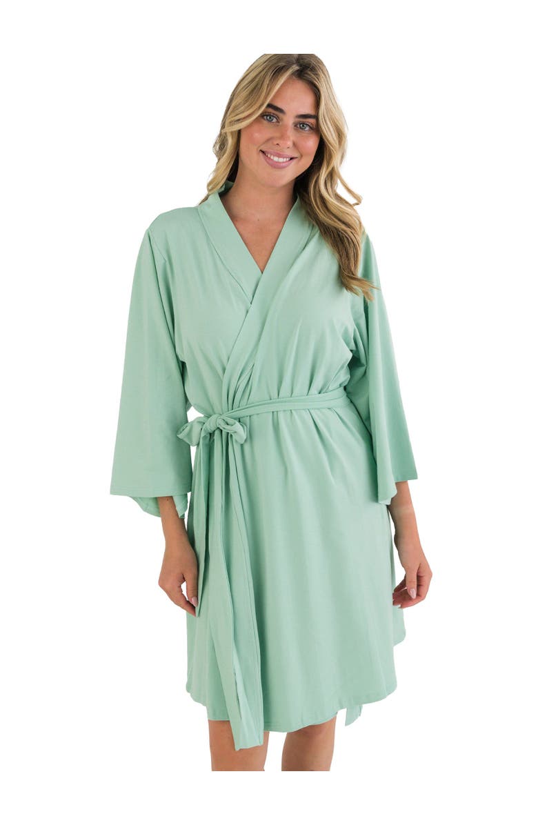 RuffleButts Modal Blend Women's Maternity Robe, Main, color, Sage