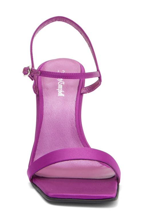Jeffrey Campbell Kassandra Satin Ankle Strap Wedge Sandal In Purple Satin
