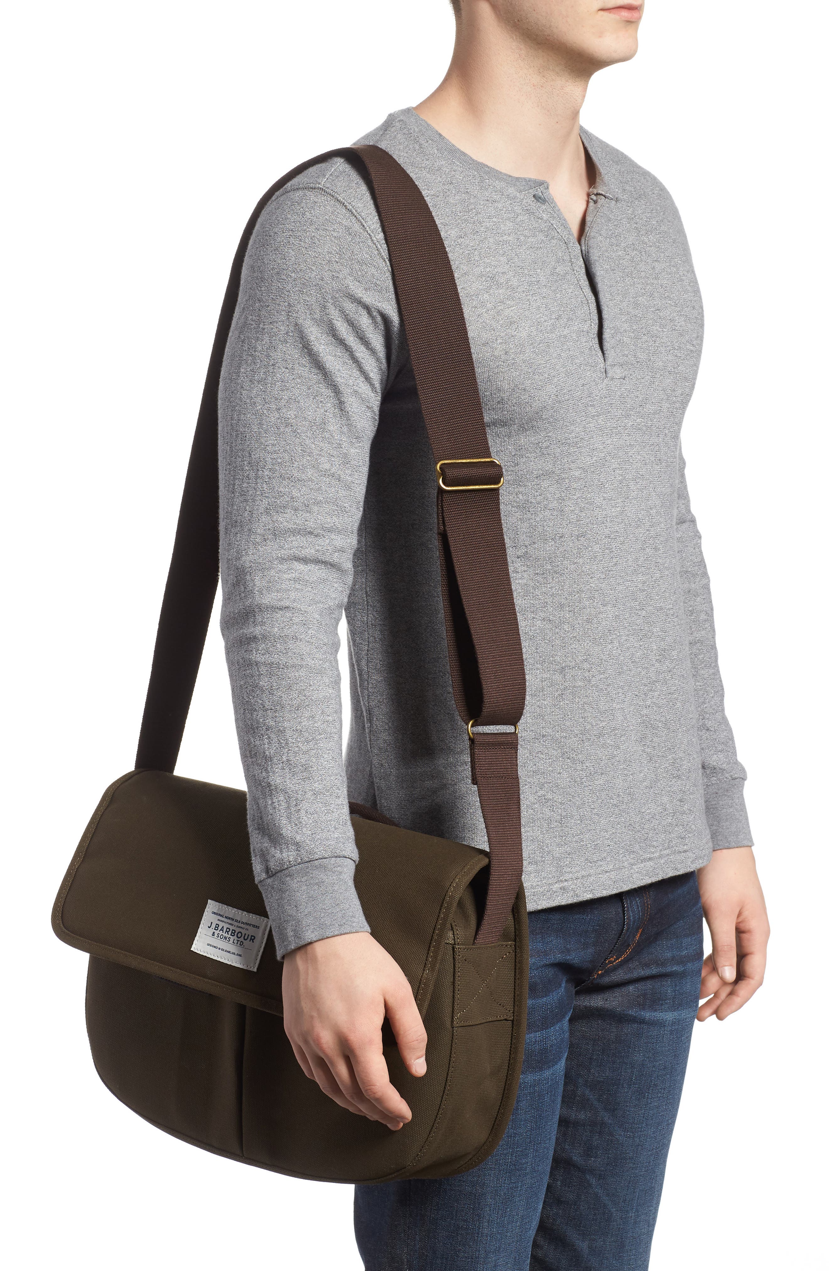 Barbour Tarras Canvas Messenger Bag, Alternate, color, 