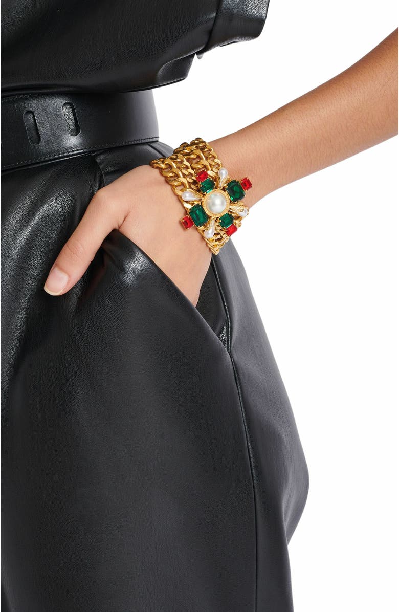 Balmain Baroque Bracelet With Chains And Beads, Alternate, color, 