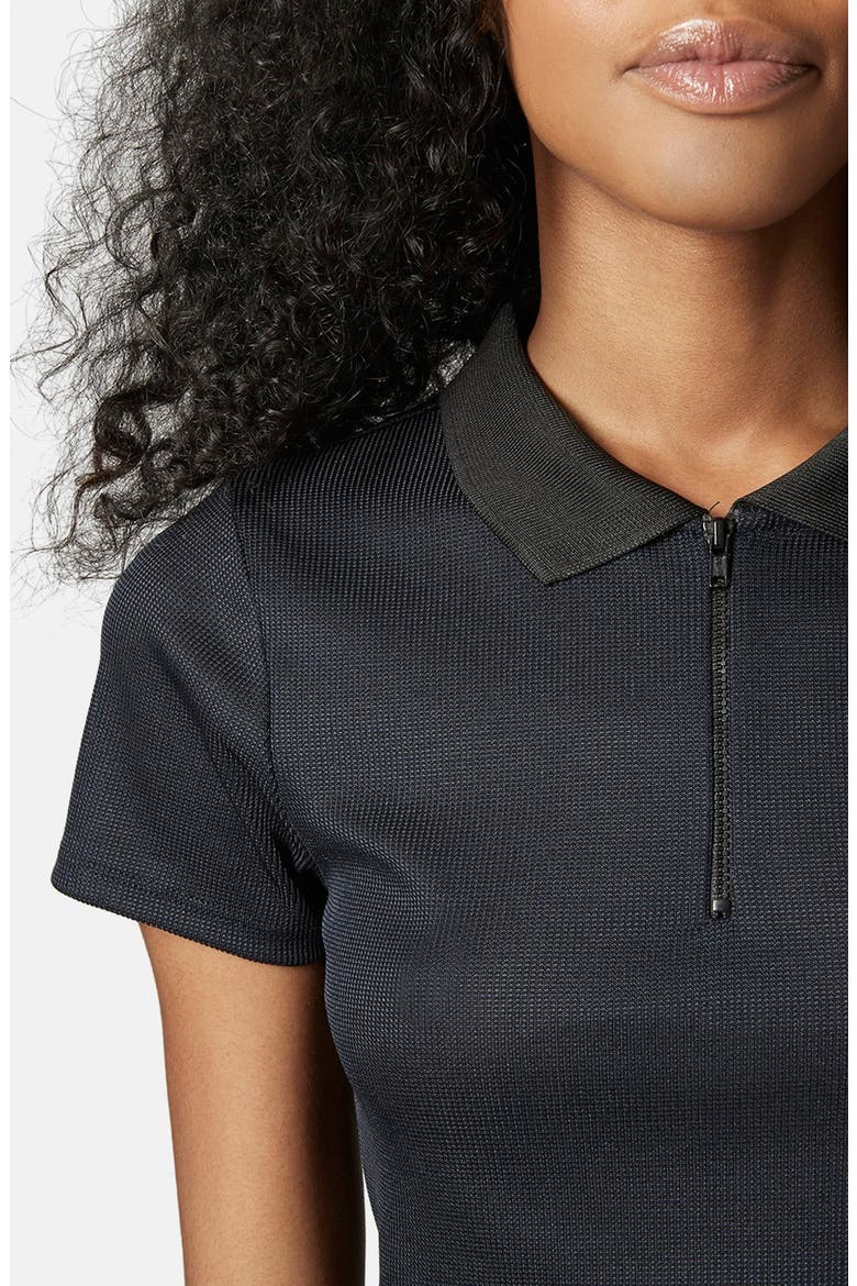 Crop Polo Shirt, Alternate, color, NAVY BLUE