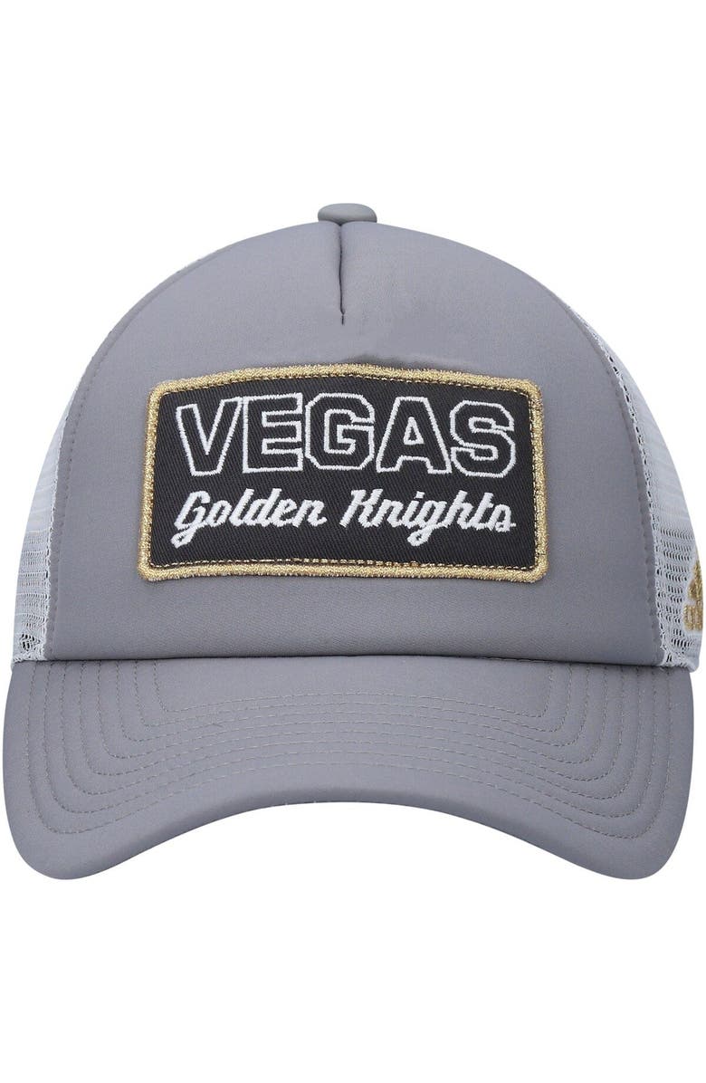 adidas Men's adidas Gray/White Vegas Golden Knights Locker Room Foam Trucker Snapback Hat, Alternate, color, Gray