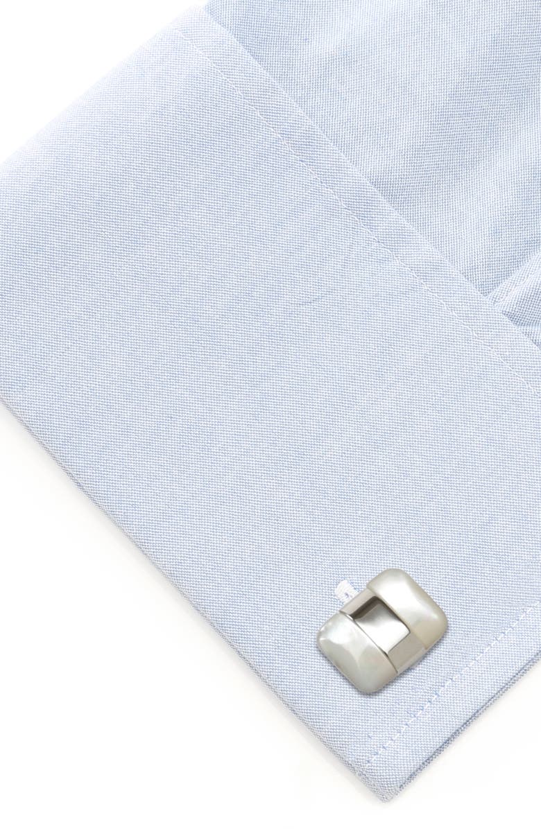 Cufflinks, Inc. Mother-Of-Pearl Cuff Links, Alternate, color, Silver