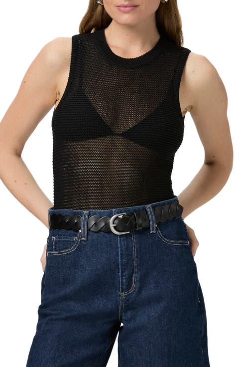 Minthara Semisheer Open Stitch Cotton Tank