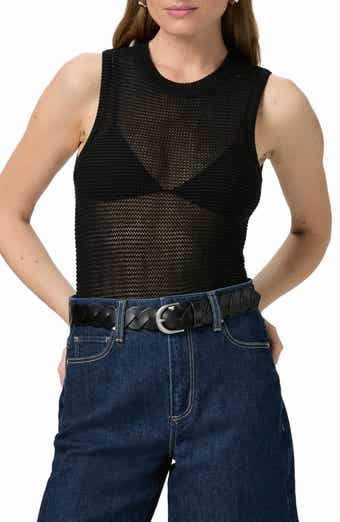 Minthara Semisheer Open Stitch Cotton Tank