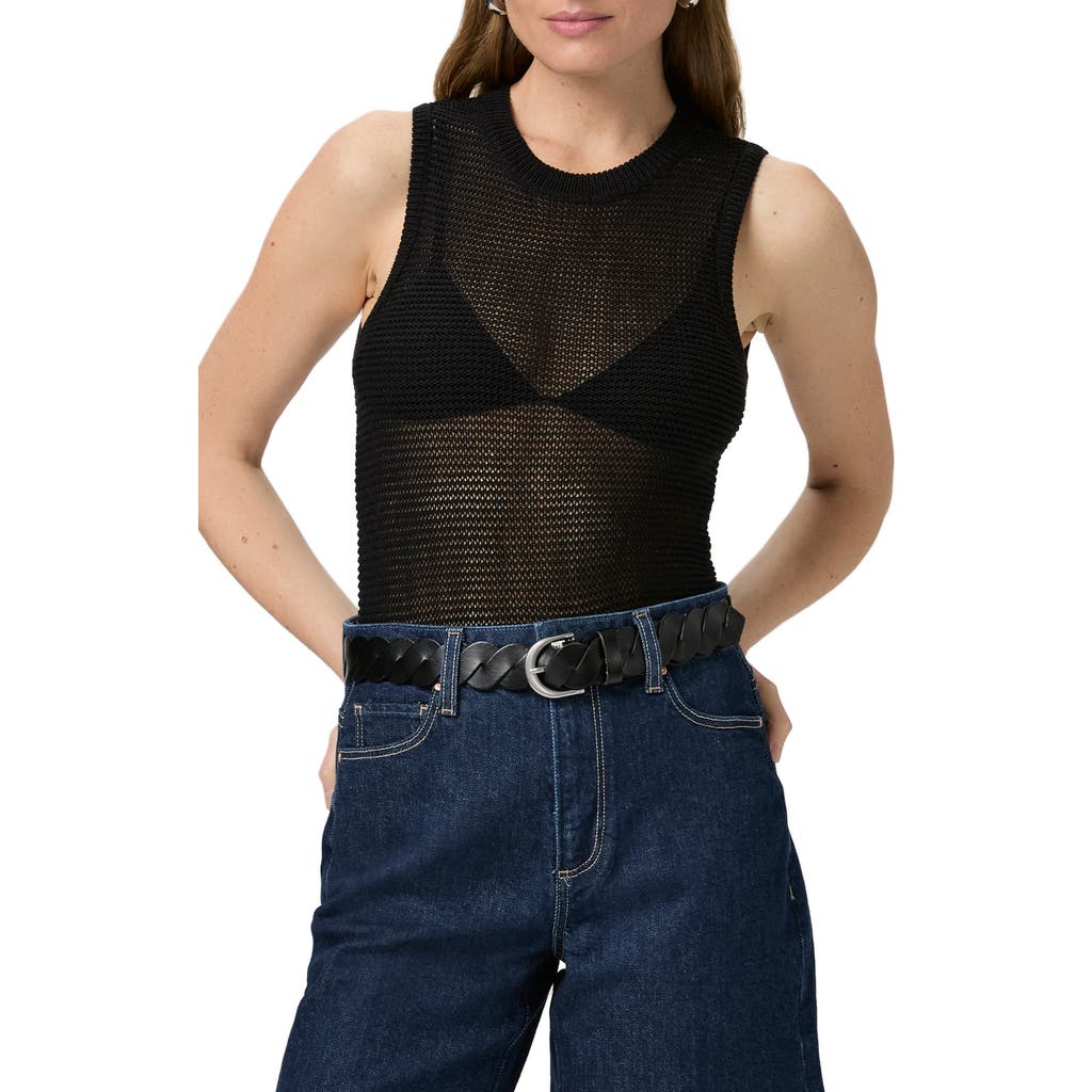 PAIGE PAIGE MINTHARA SEMISHEER OPEN STITCH COTTON TANK