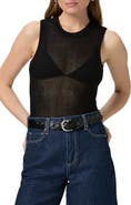 PAIGE Minthara Semisheer Open Stitch Cotton Tank