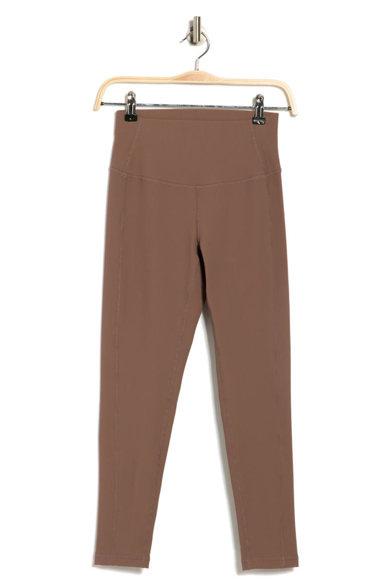 Perform High Waist Rib 7/8 Leggings, Alternate, color, GREY PLUM