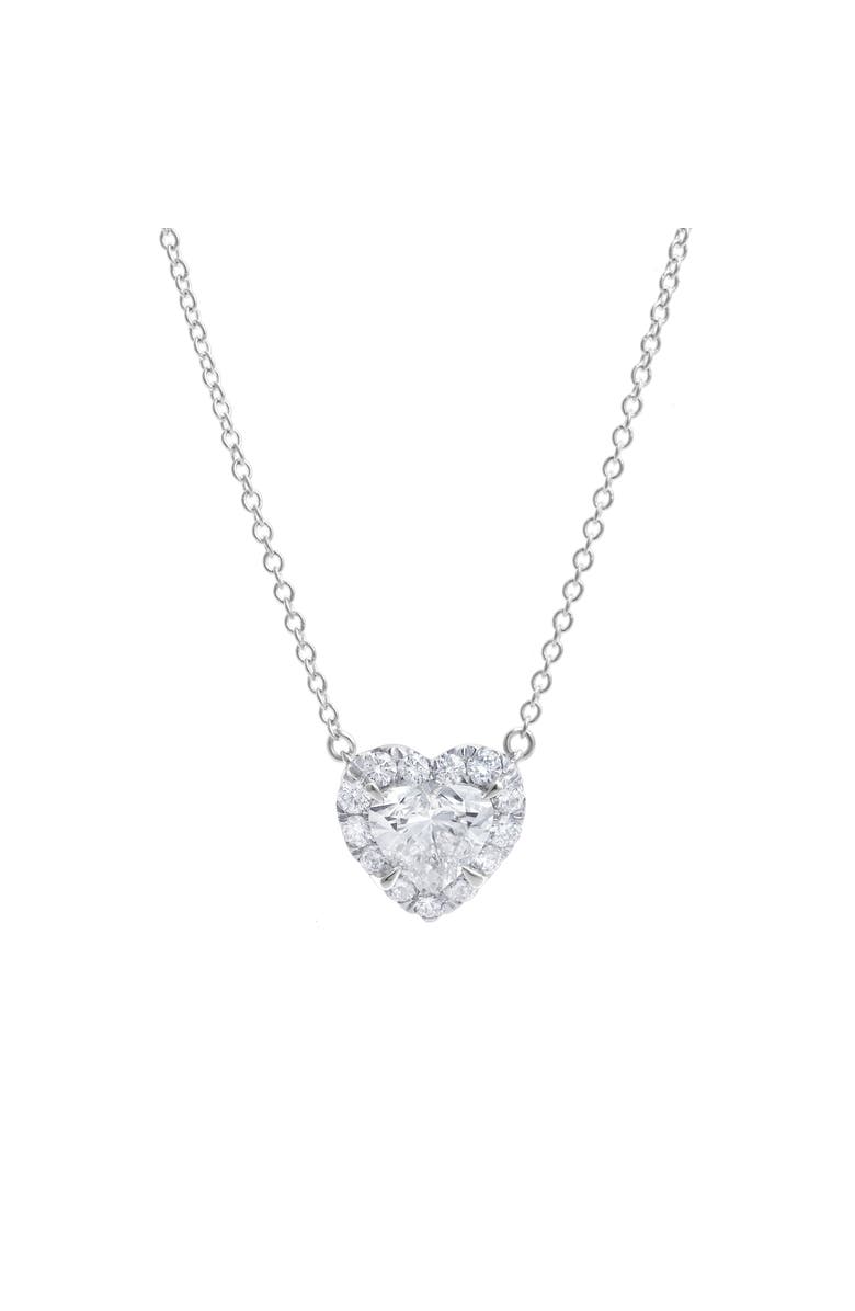 LuvMyJewelry Alessa 14K Gold Lab Grown Diamond Heart Necklace - 1.5 ct, Main, color, 14K White Gold