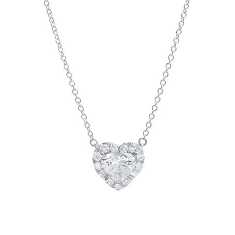 Alessa 14K Gold Lab Grown Diamond Heart Necklace - 1.5 ct
