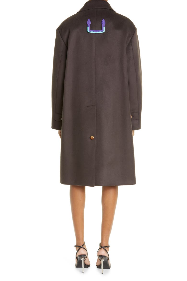 Brushed Virgin Wool Blend Coat, Alternate, color, DARK GREY